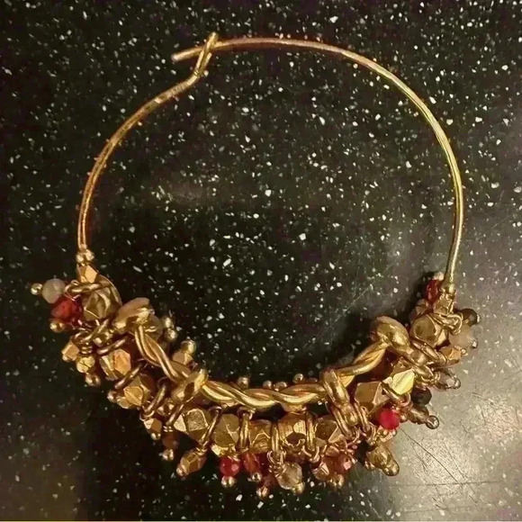 Gas Bijoux France boho style gold plated earrings with crystals - Picture 2 of 4